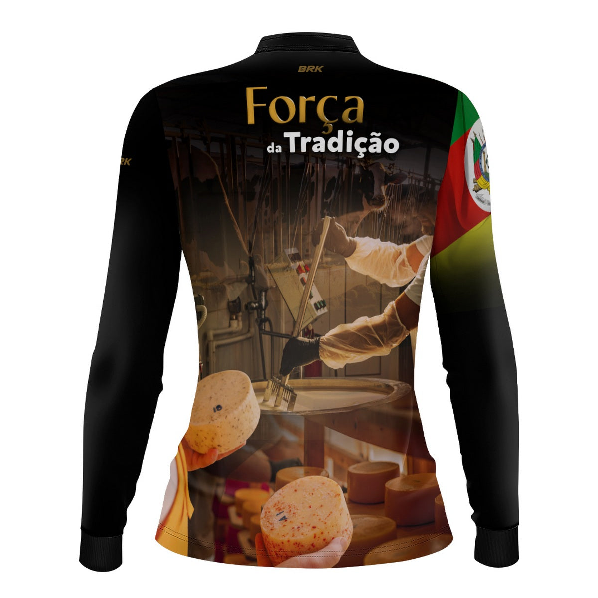 Camisa Agro Feminina Brk A Força da Tradição Produção de Queijo RS com Proteção UV50+ - Brk Agro
