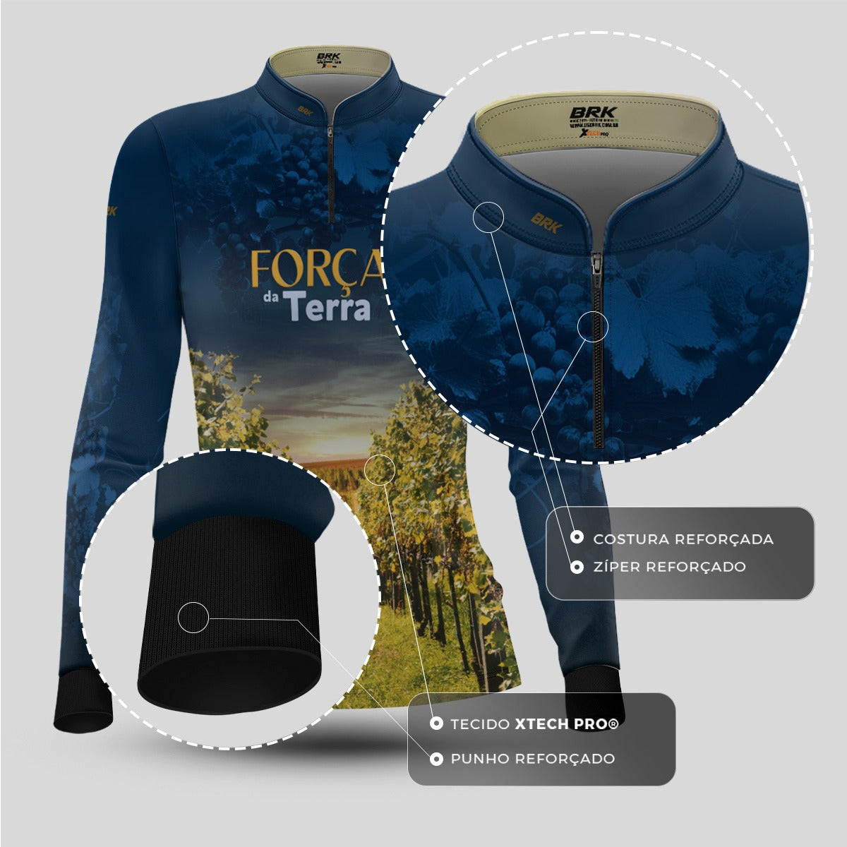 Camisa Agro Feminina Brk A Força da Terra Produção de Uva com Proteção UV50+ - Brk Agro