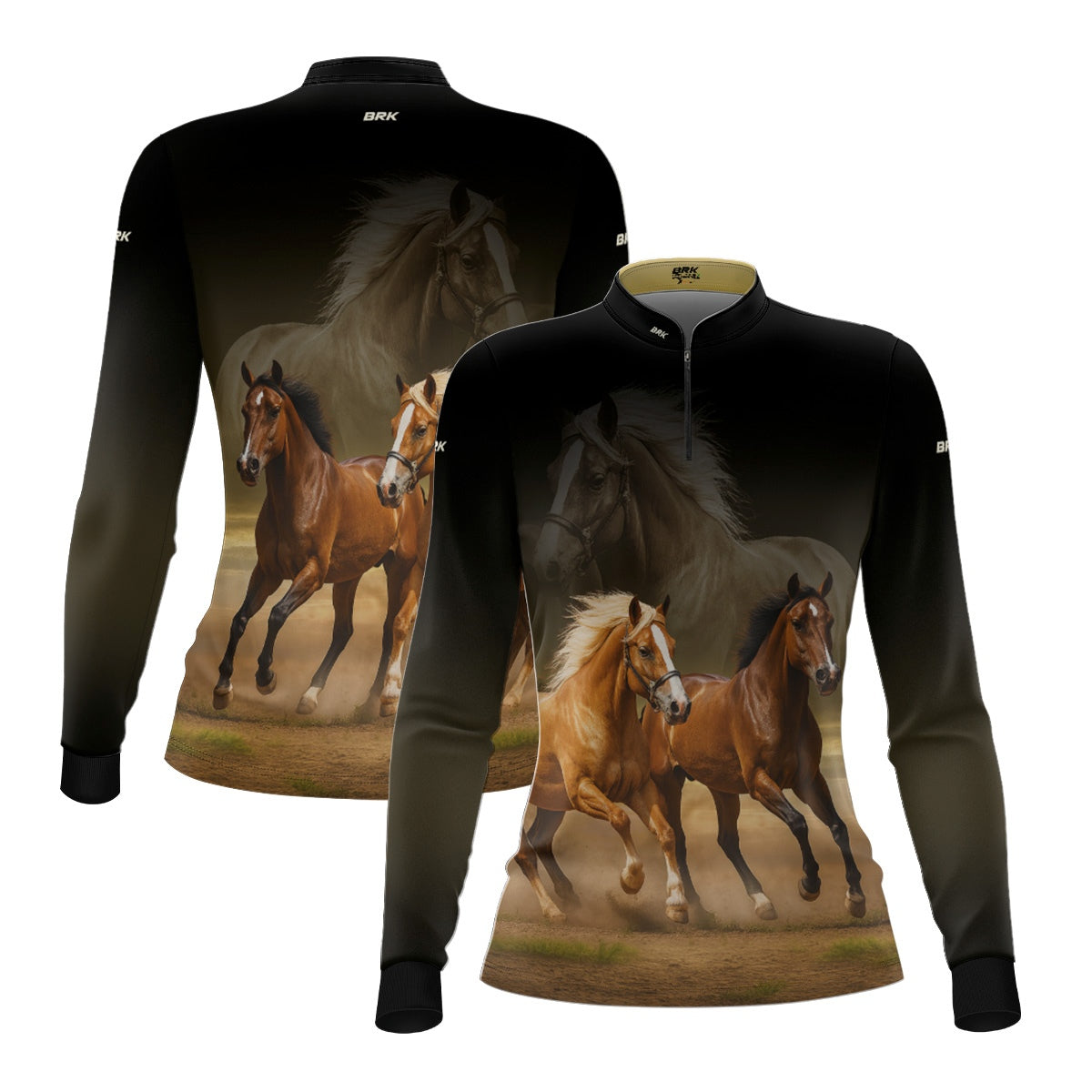 Camisa Agro Feminina Brk Cavalos com Proteção UV50+ - Brk Agro