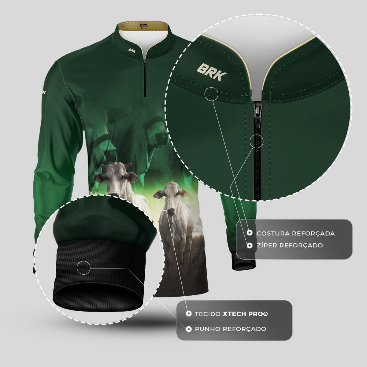 Camisa Agro Brk Nelore com Proteção UV50+ - Brk Agro