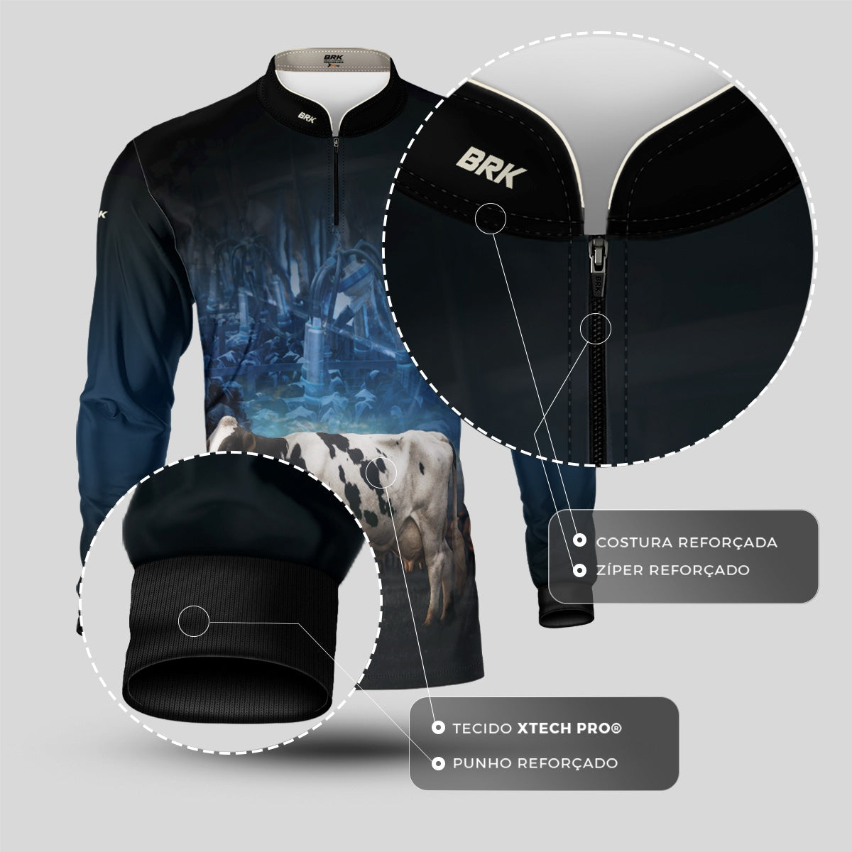 Camisa Agro Brk Gado Leiteiro com Proteção UV50+ - Brk Agro