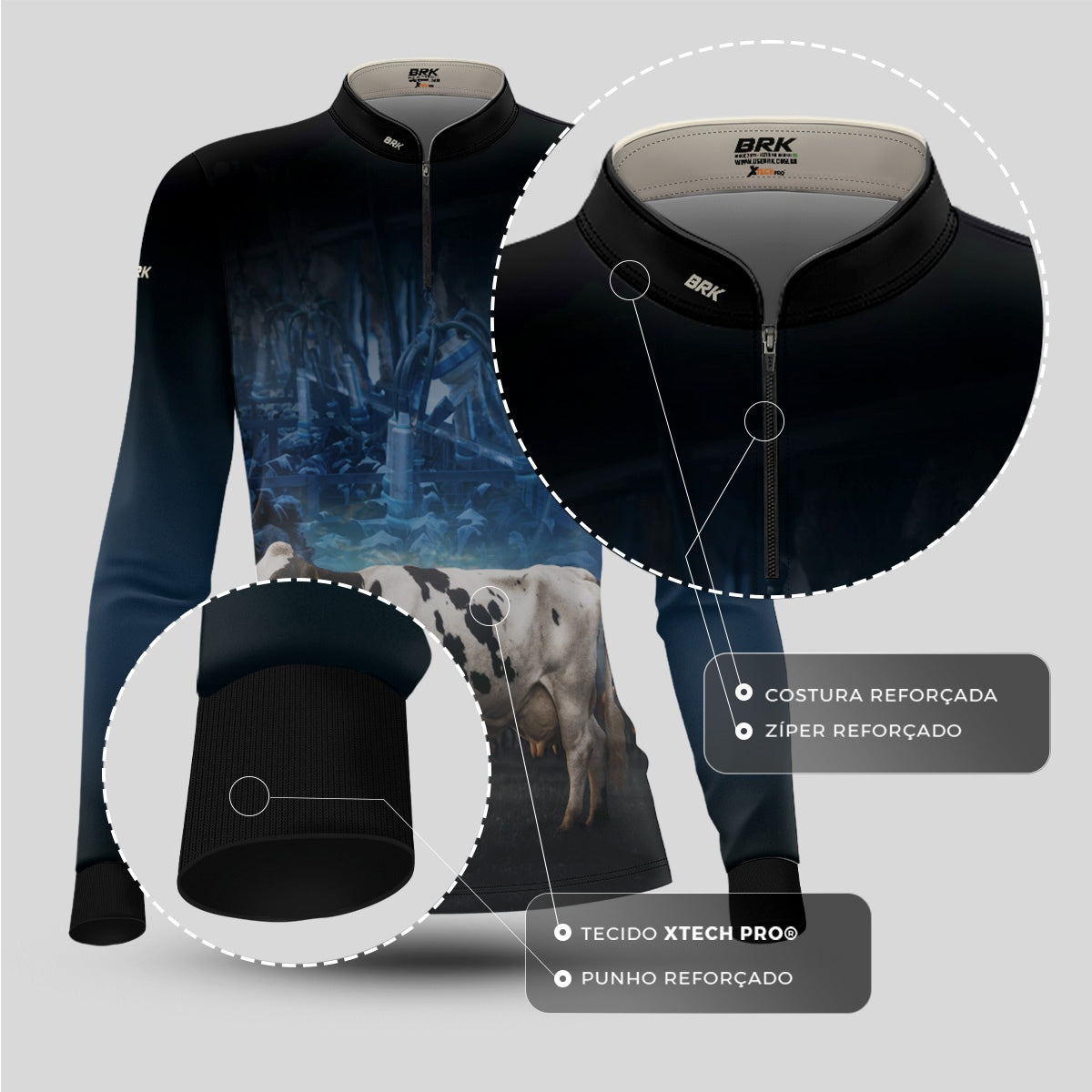 Camisa Agro Feminina Brk Gado Leiteiro com Proteção UV50+ - Brk Agro