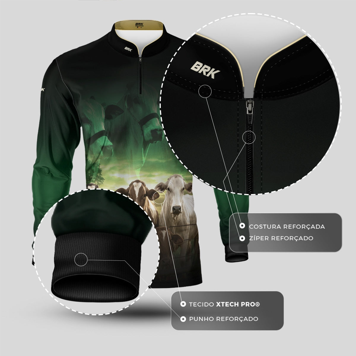 Camisa Agro Brk Gado de Corte com Proteção UV50+ - Brk Agro