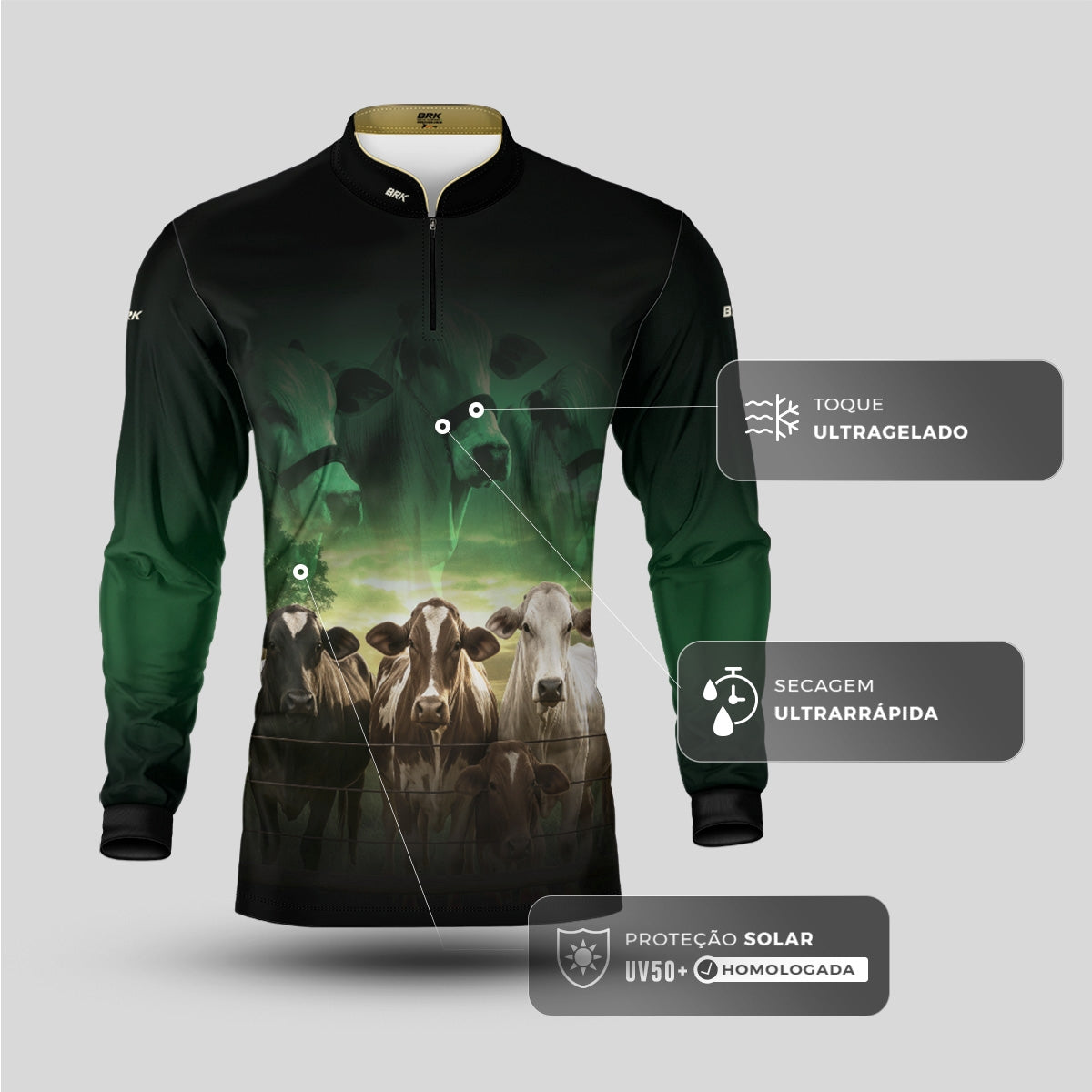 Camisa Agro Brk Gado de Corte com Proteção UV50+ - Brk Agro