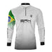 Camisa de Pesca Brk Branca Bandeira do Brasil Garateia com Proteção UV50+ - Brk Agro
