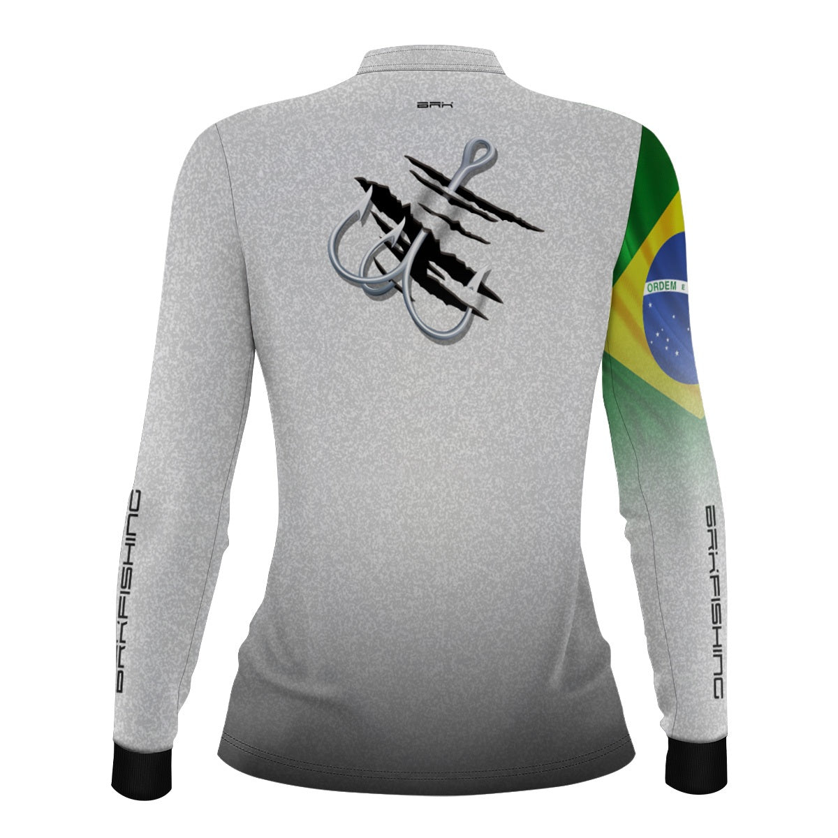 Camisa de Pesca Feminina Brk Branca Bandeira do Brasil Garateia com Proteção UV50+ - Brk Agro