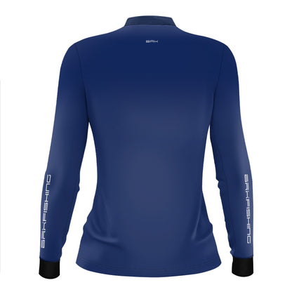 Camisa de Pesca Feminina Brk Azul Bandeira do Brasil Garateia com Proteção UV50+ - Brk Agro