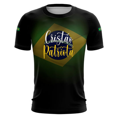 Camiseta Brasil Patriota Cristão Patriota com Proteção UV 50+ Envio Imediato