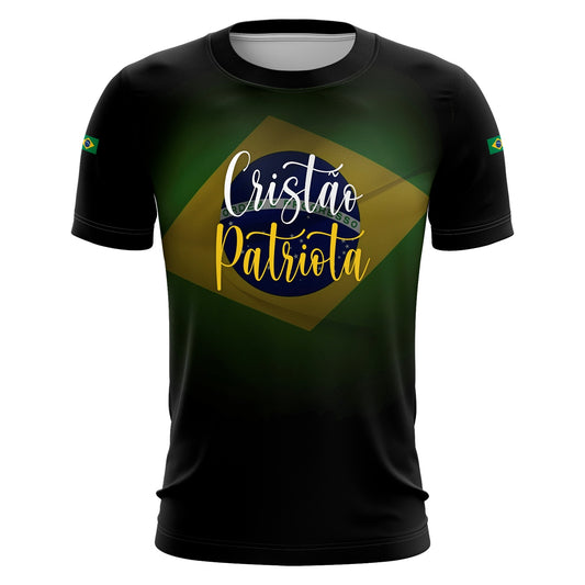 Camiseta Brasil Patriota Cristão Patriota com Proteção UV 50+ Envio Imediato