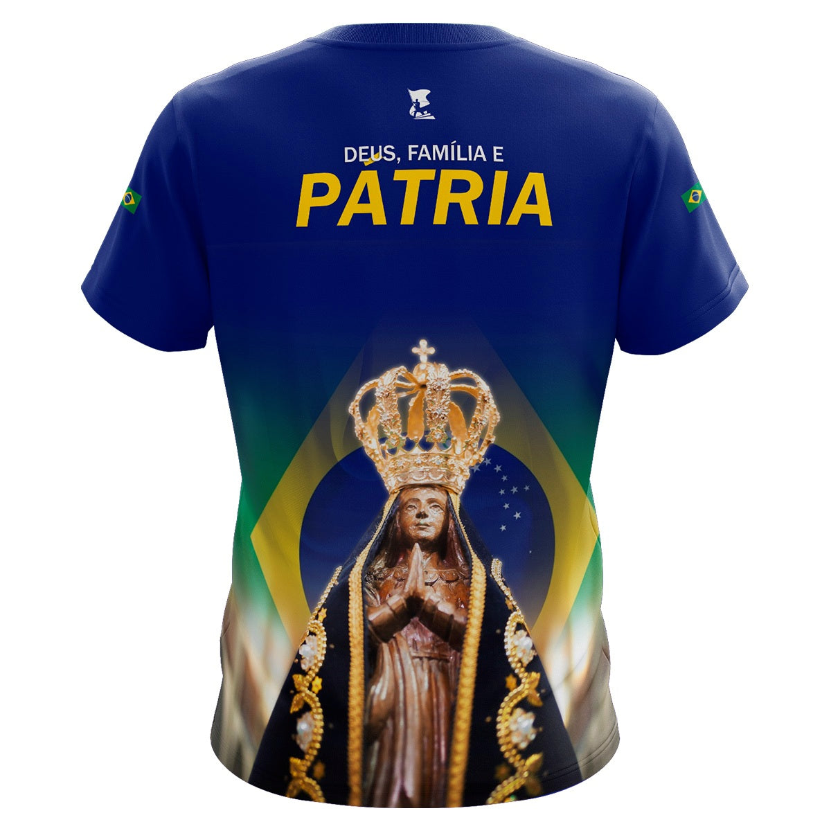 Camiseta Brasil Patriota Nossa Senhora com Proteção UV 50+ Envio Imediato - Brk Agro