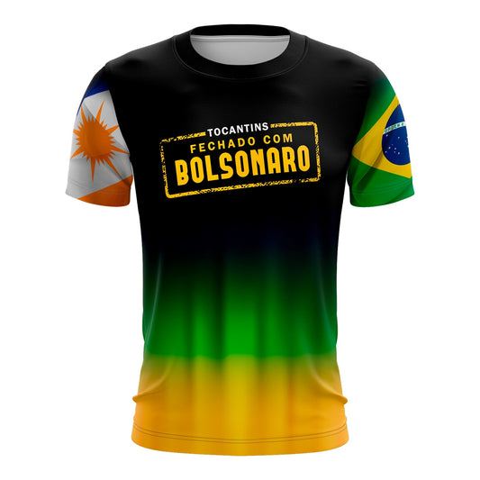 Camiseta Fechado com Bolsonaro Tocantins Patriota Envio Imediato