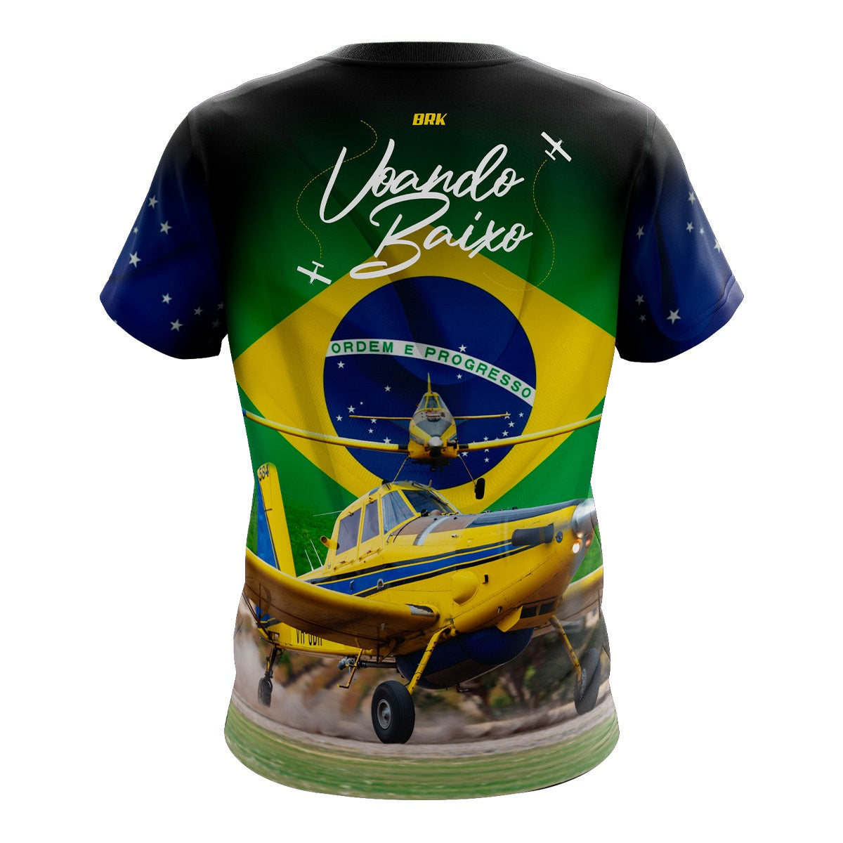 Camiseta Brasil Patriota Avião Agricola Proteção Solar UV50+ - Brk Agro