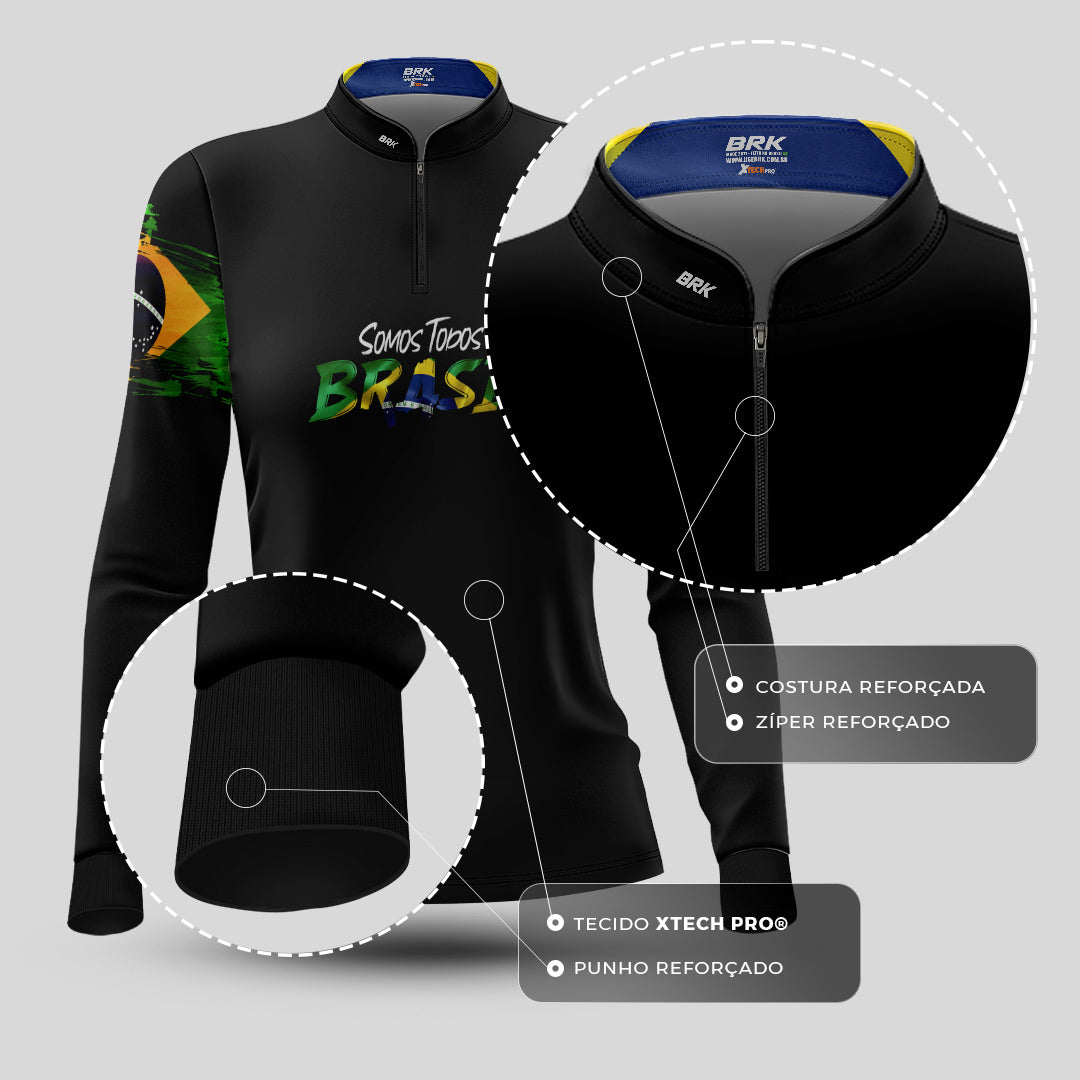 Camisa Agro Feminina Brk Patriota com Proteção Solar UV50+ - Brk Agro