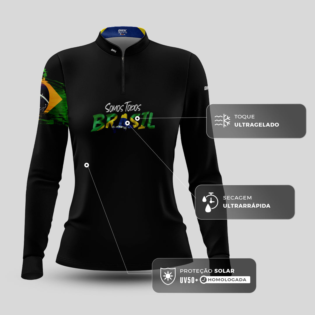 Camisa Agro Feminina Brk Patriota com Proteção Solar UV50+ - Brk Agro