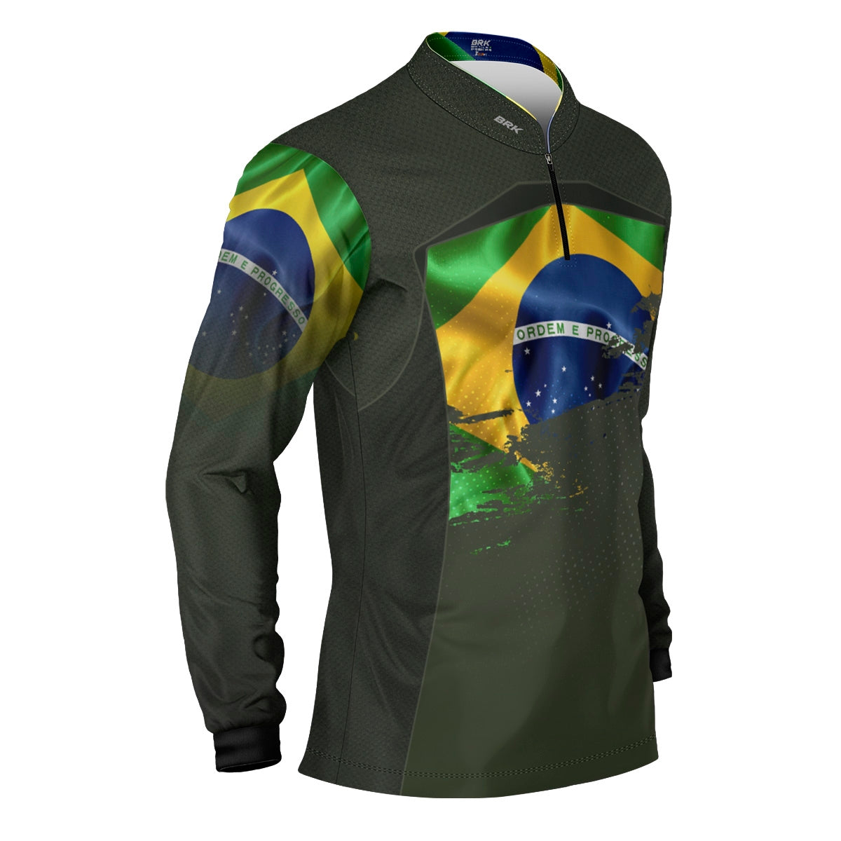 Camisa Agro Brk Brasil Verde Oliva com Proteção Solar UV50+ - Brk Agro