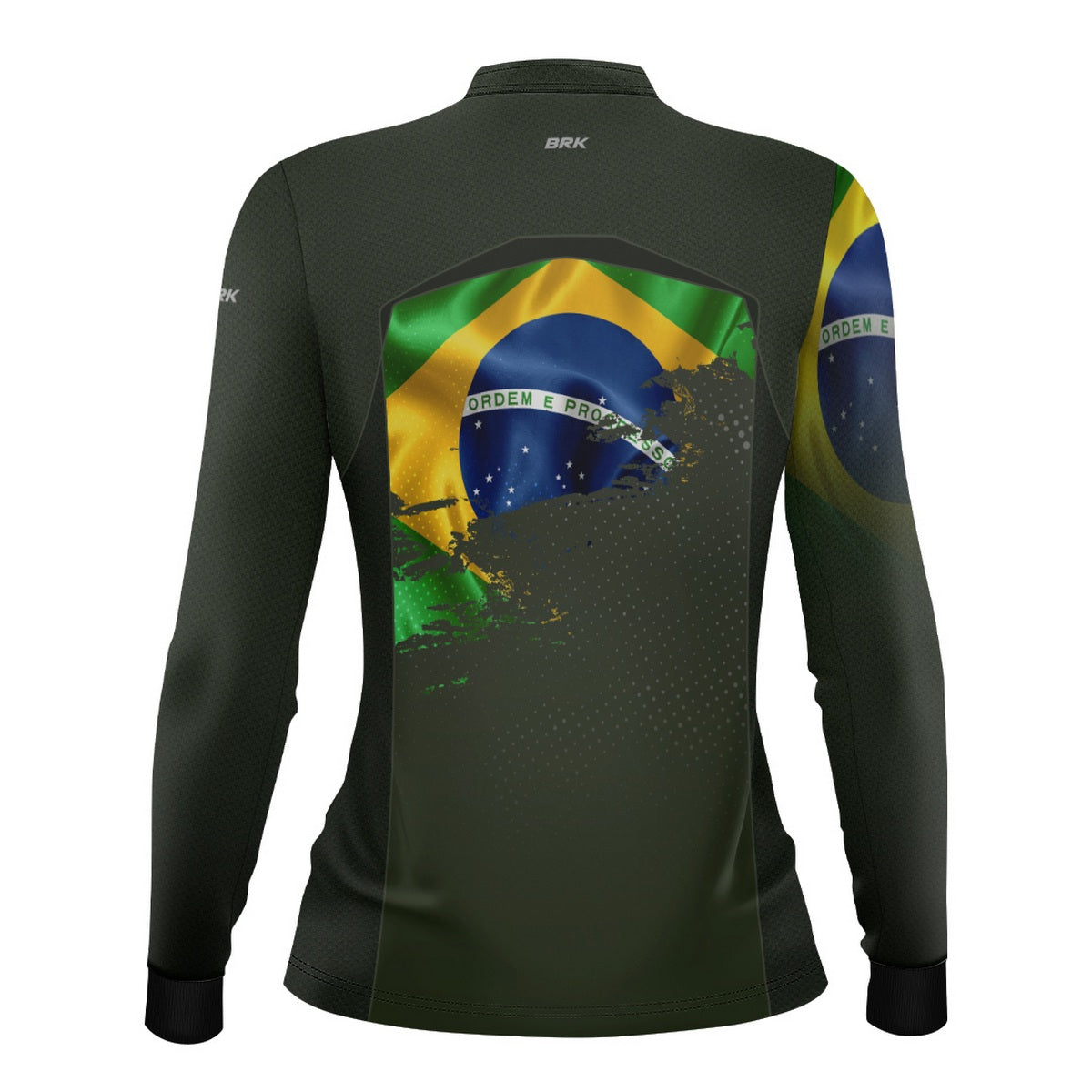 Camisa Agro Feminina Brk Brasil Verde Oliva com Proteção Solar UV50+ - Brk Agro