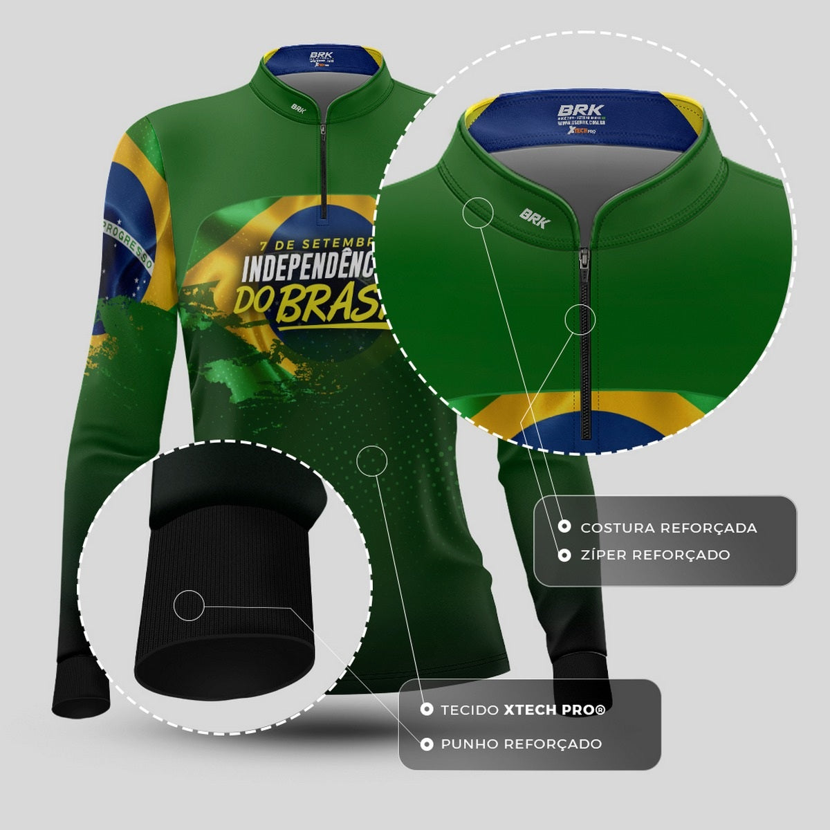 Camisa Agro Feminina Brk Independência Brasil com Proteção Solar UV50+ - Brk Agro