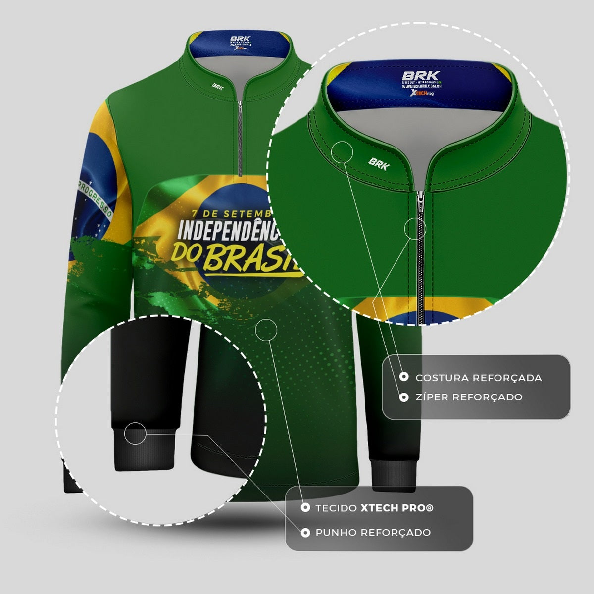 Camisa Agro Infantil Brk Independência Brasil com Proteção Solar UV50+ - Brk Agro