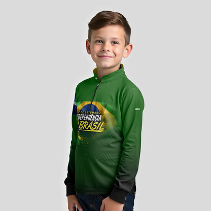 Camisa Agro Infantil Brk Independência Brasil com Proteção Solar UV50+ - Brk Agro