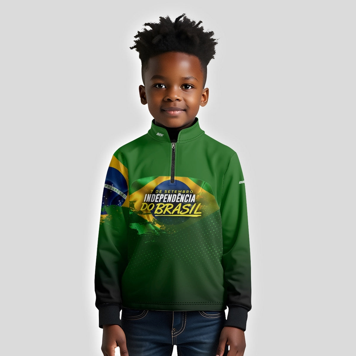 Camisa Agro Infantil Brk Independência Brasil com Proteção Solar UV50+ - Brk Agro