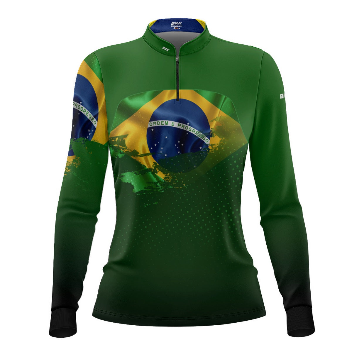 Camisa Agro Feminina Brk Brasil Verde com Proteção Solar UV50+ - Brk Agro