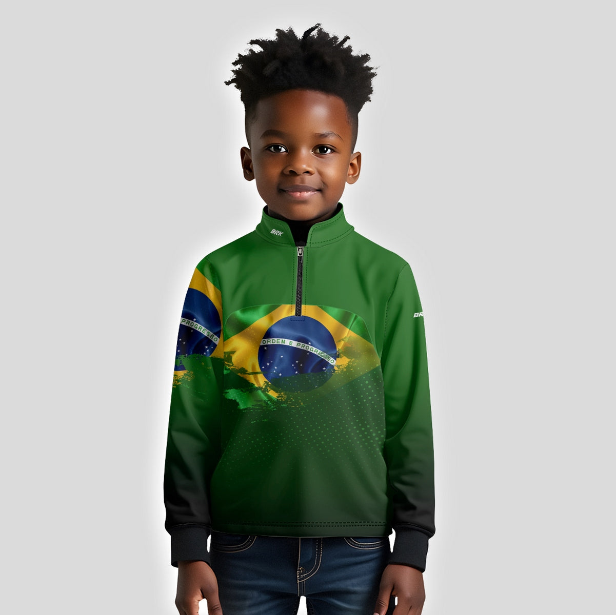 Camisa Agro Infantil Brk Brasil Verde com Proteção Solar UV50+ - Brk Agro