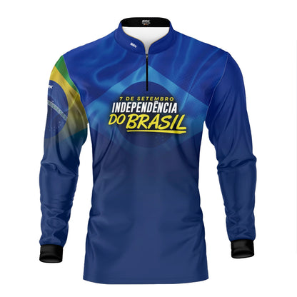 Camisa Agro Brk Independência Brasil Azul com Proteção Solar UV50+ - Brk Agro