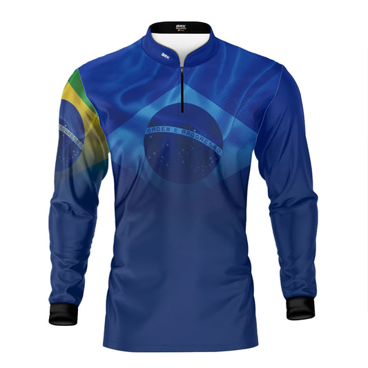Camisa Agro Brk Brasil Azul com Proteção Solar UV50+