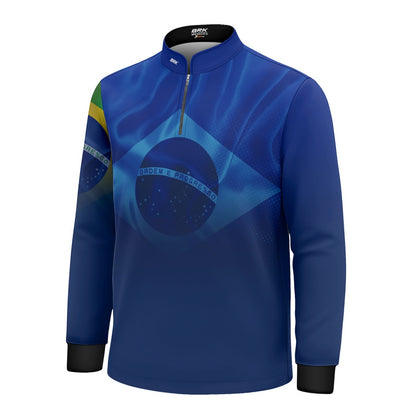 Camisa Agro Infantil Brk Brasil Azul com Proteção Solar UV50+ - Brk Agro