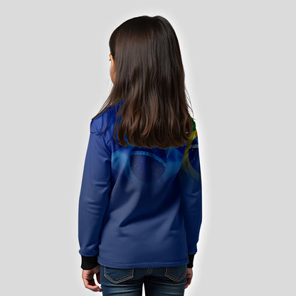 Camisa Agro Infantil Brk Brasil Azul com Proteção Solar UV50+ - Brk Agro