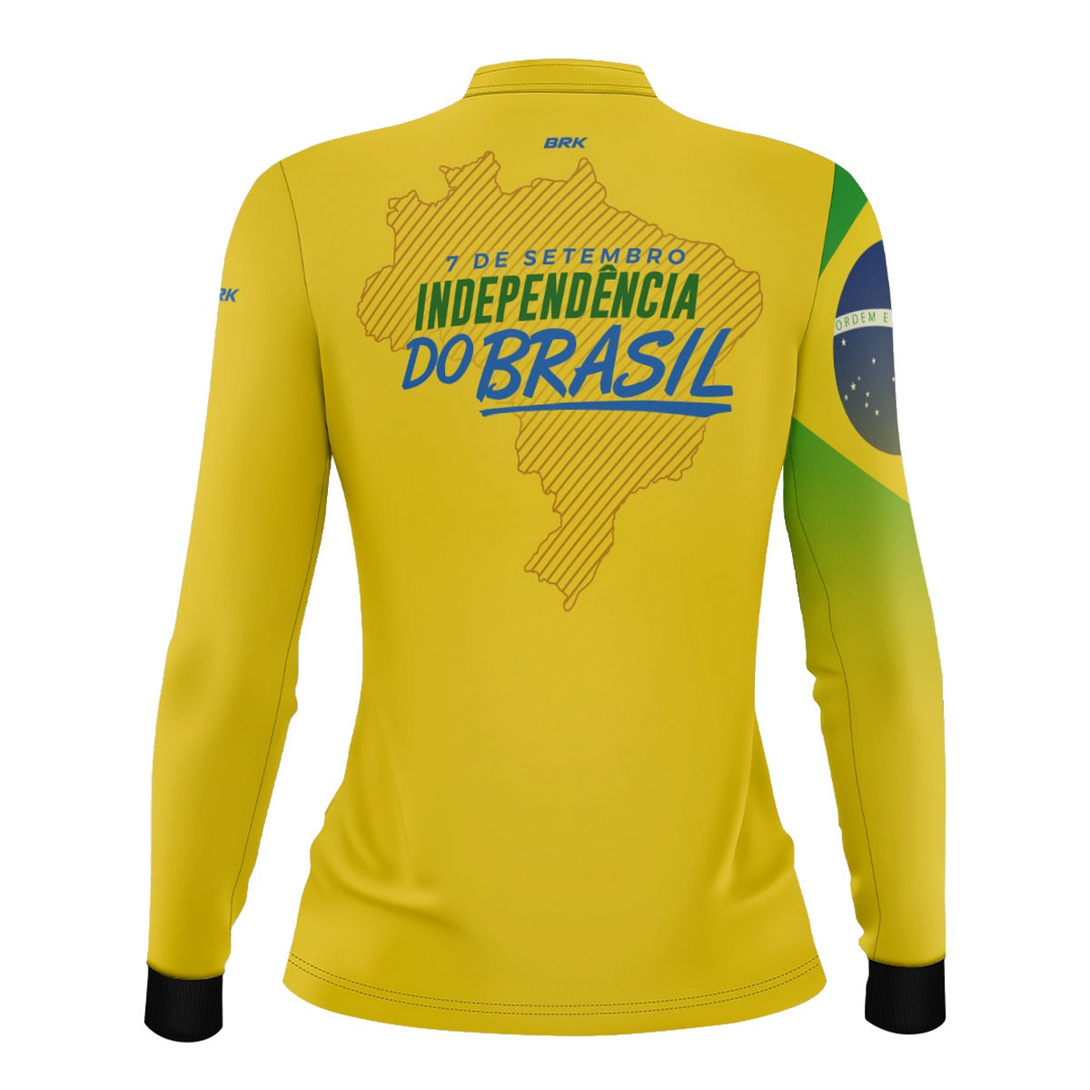 Camisa Agro Feminina Brk Independência Brasil Amarelo com Proteção Solar UV50+ - Brk Agro