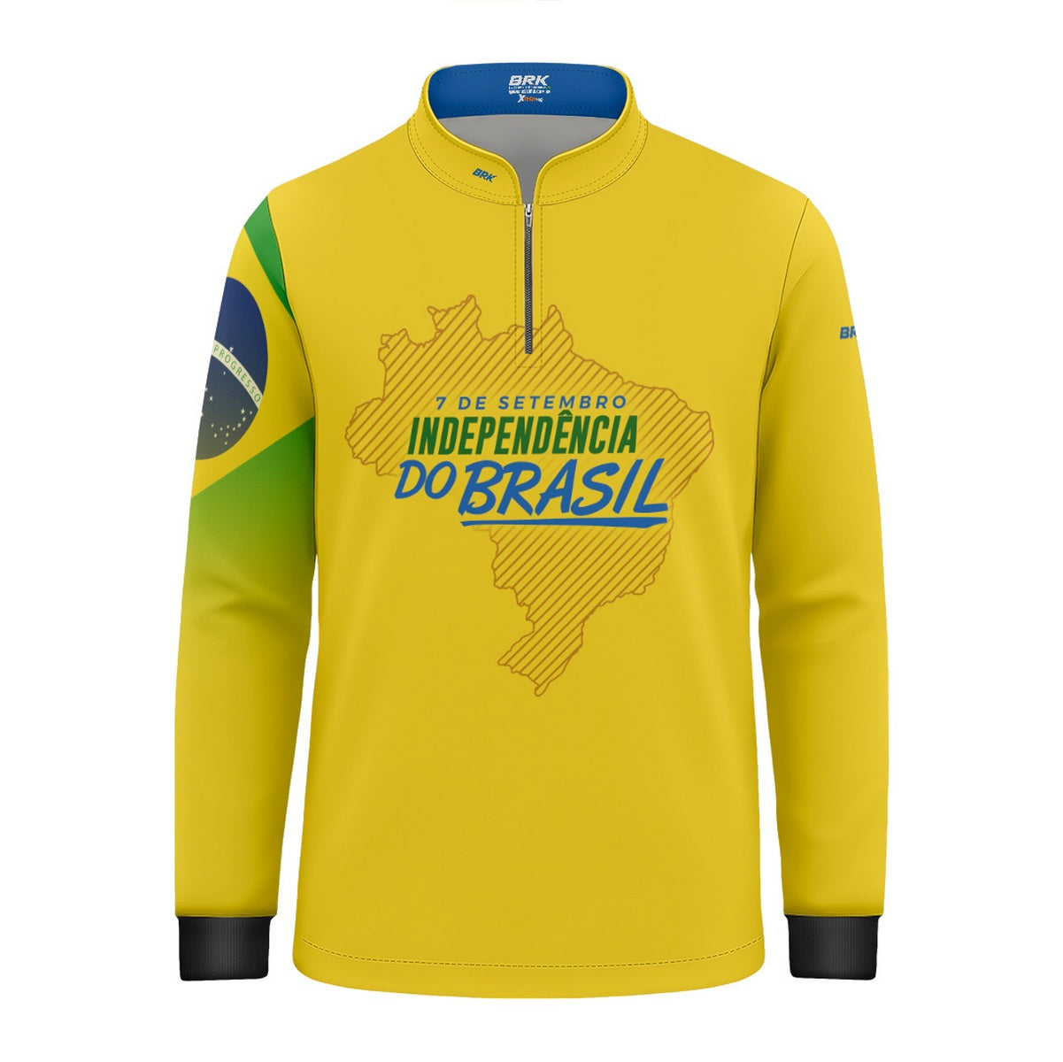 Camisa Agro Infantil Brk Independência Brasil Amarelo com Proteção Solar UV50+ - Brk Agro