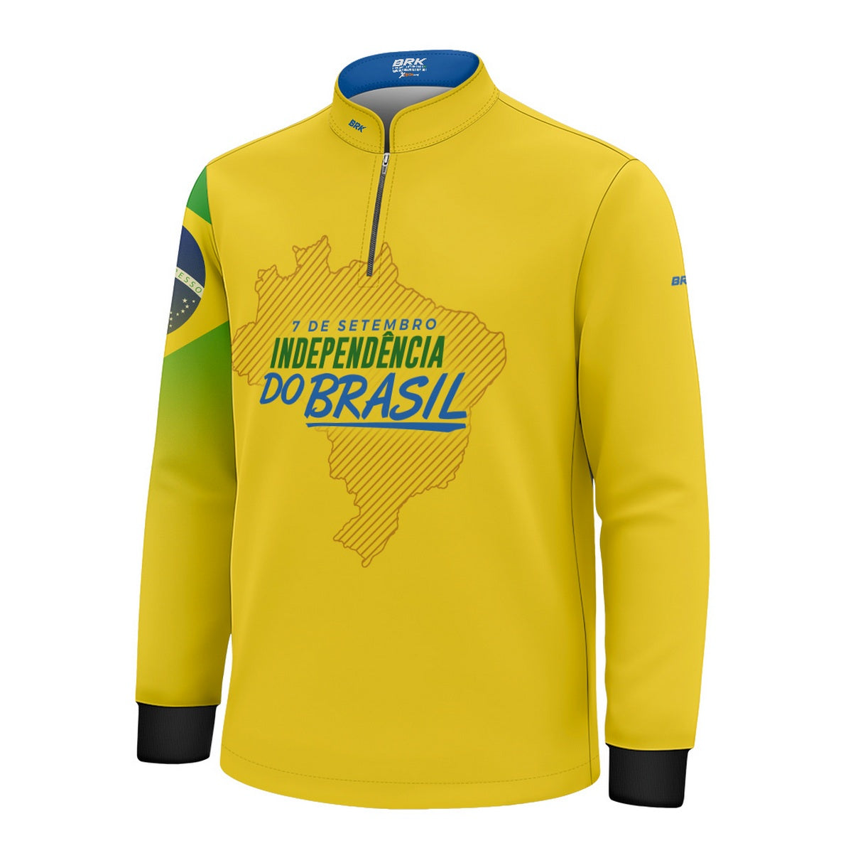Camisa Agro Infantil Brk Independência Brasil Amarelo com Proteção Solar UV50+ - Brk Agro