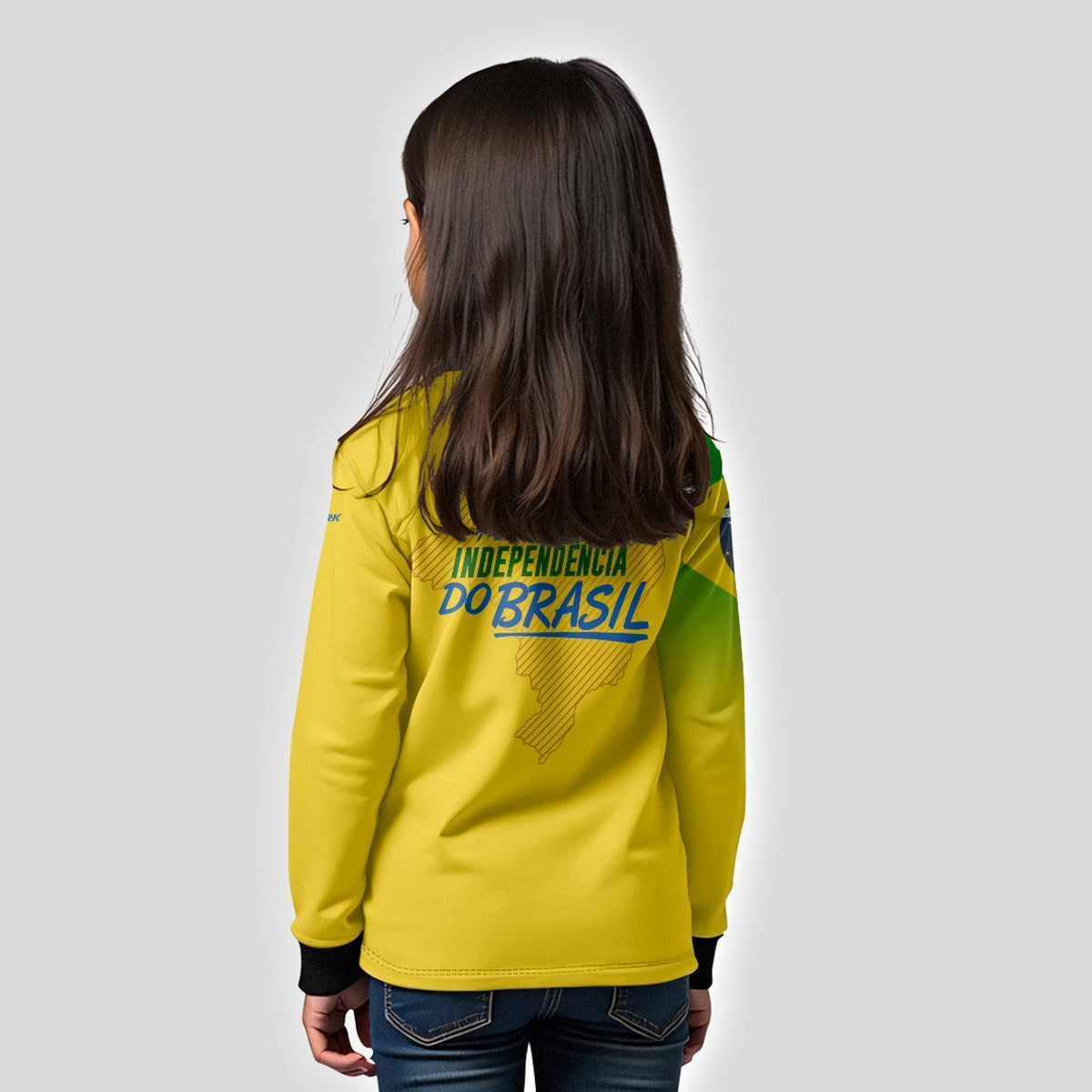 Camisa Agro Infantil Brk Independência Brasil Amarelo com Proteção Solar UV50+ - Brk Agro