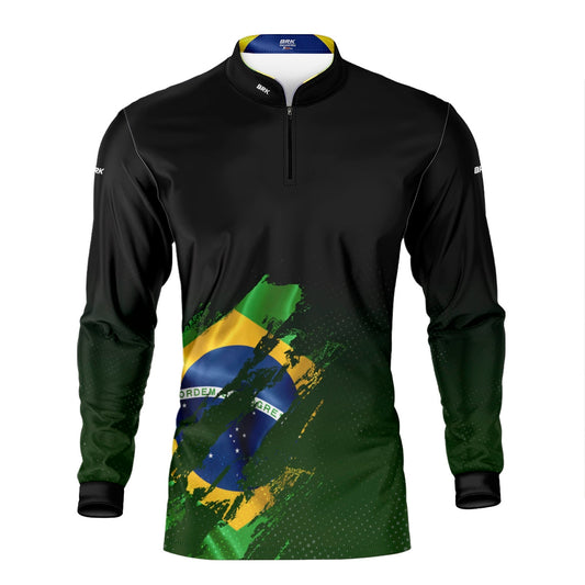 Camisa Agro Brk Bandeira Brasil Lateral com Proteção Solar UV50+