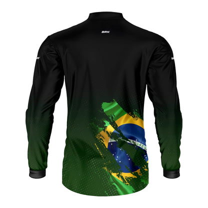 Camisa Agro Brk Bandeira Brasil Lateral com Proteção Solar UV50+