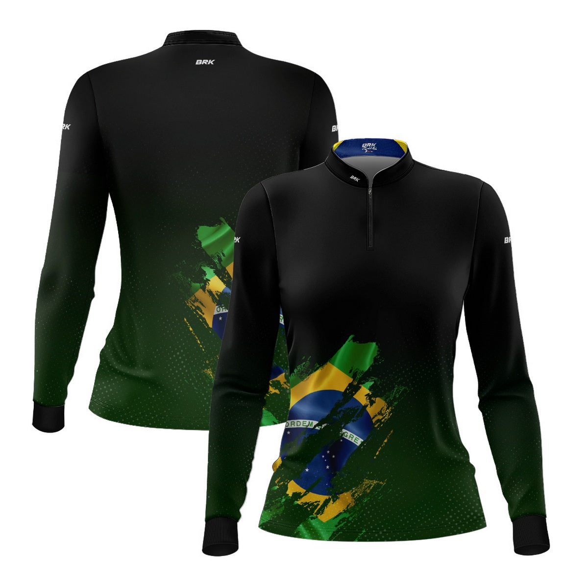 Camisa Agro Feminina Brk Bandeira Brasil Lateral com Proteção Solar UV50+ - Brk Agro