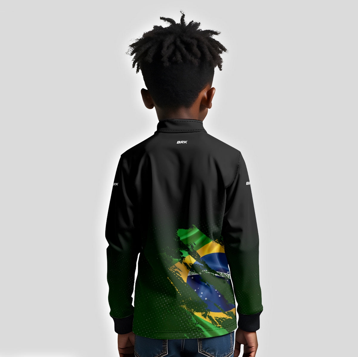 Camisa Agro Infantil Brk Bandeira Brasil Lateral com Proteção Solar UV50+ - Brk Agro