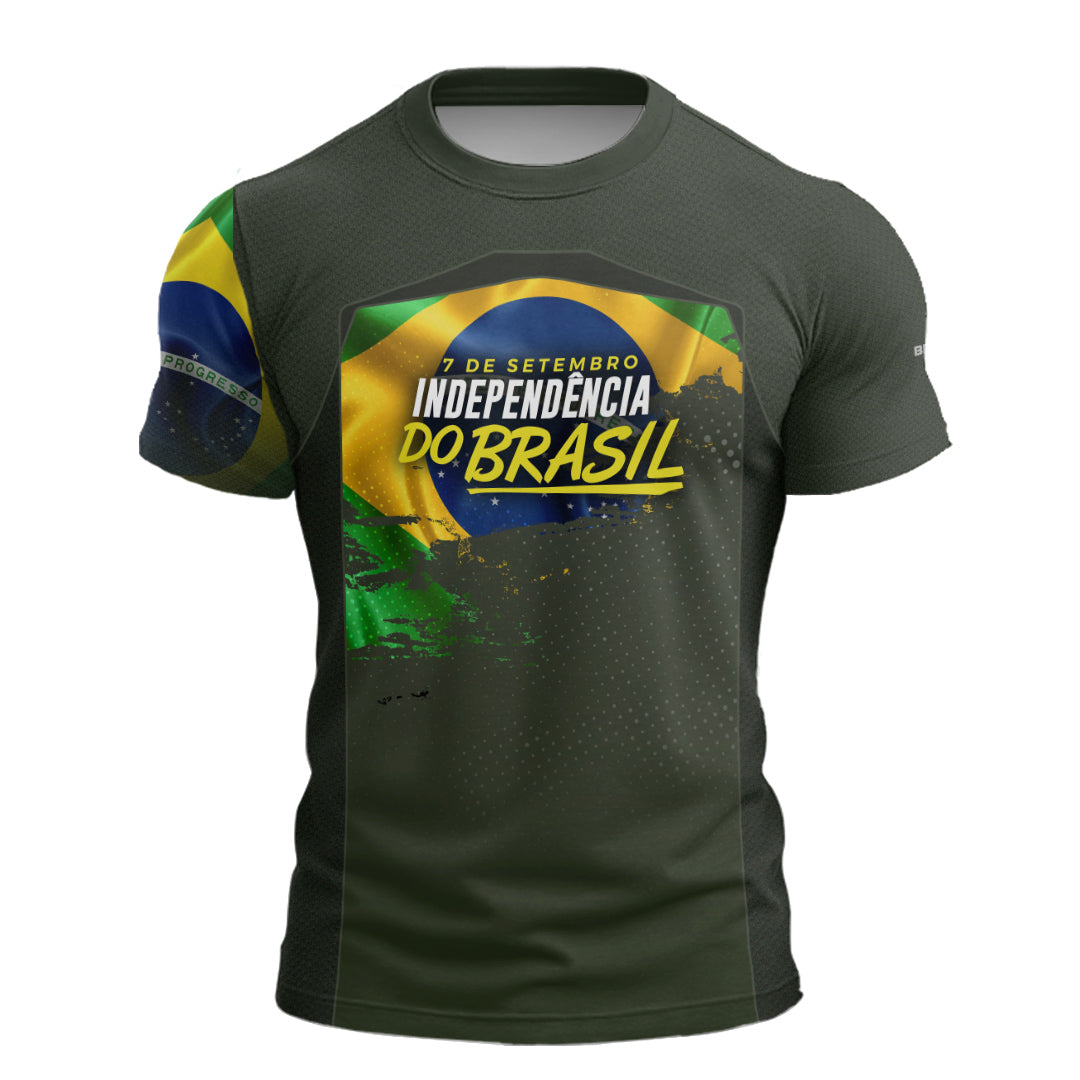 Camiseta Agro Brk Brasil Verde Oliva com Proteção Solar UV50+ - Brk Agro