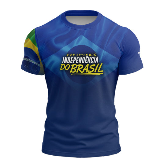Camiseta Agro Brk Brasil Independência Azul com Proteção Solar UV50+