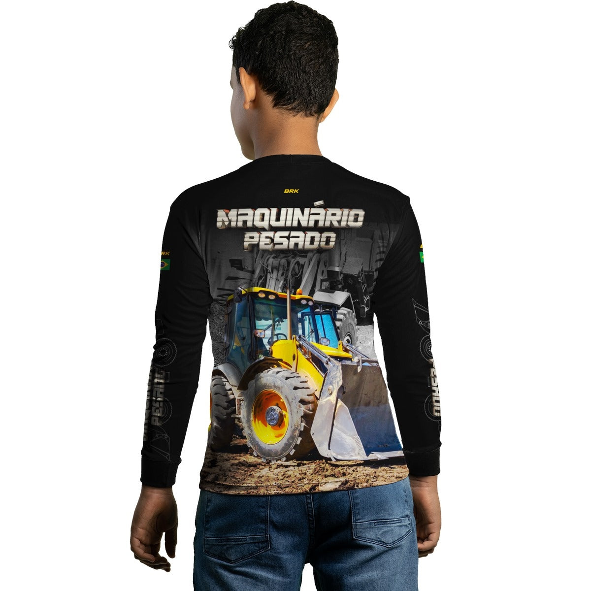 Camisa Agro Infantil Brk Pá Carregadeira com Proteção Solar UV50+ - Brk Agro