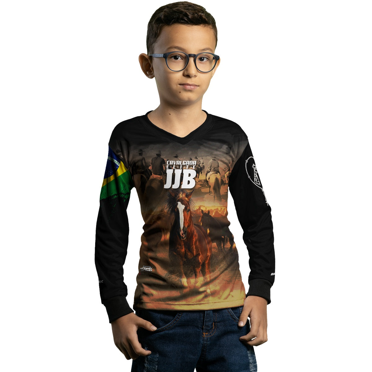 Camisa Agro Infantil Brk Cavalgada Elite JJB com Proteção UV50+ - Brk Agro