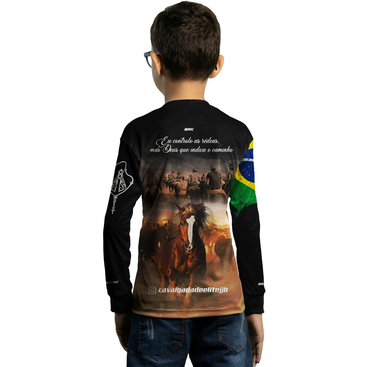 Camisa Agro Infantil Brk Cavalgada Elite JJB com Proteção UV50+ - Brk Agro
