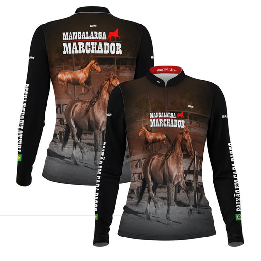 Camisa Feminina Agro Brk Mangalarga Machador com Proteção Solar UV50+ - Brk Agro