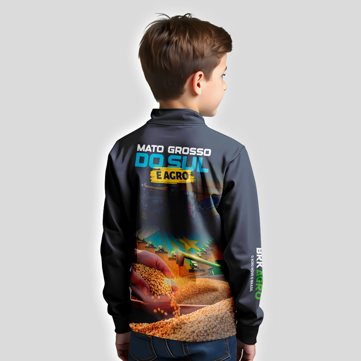 Camisa Agro Brk Mato Grosso do Sul é Agro Soja Azul com Proteção Solar UV50+ - Brk Agro