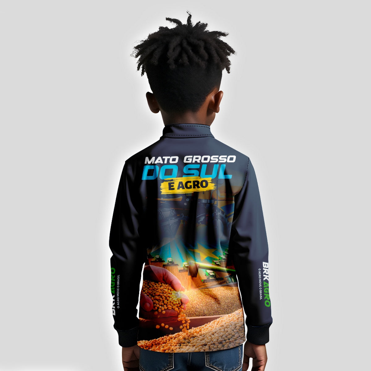 Camisa Agro Brk Mato Grosso do Sul é Agro Soja Azul com Proteção Solar UV50+ - Brk Agro