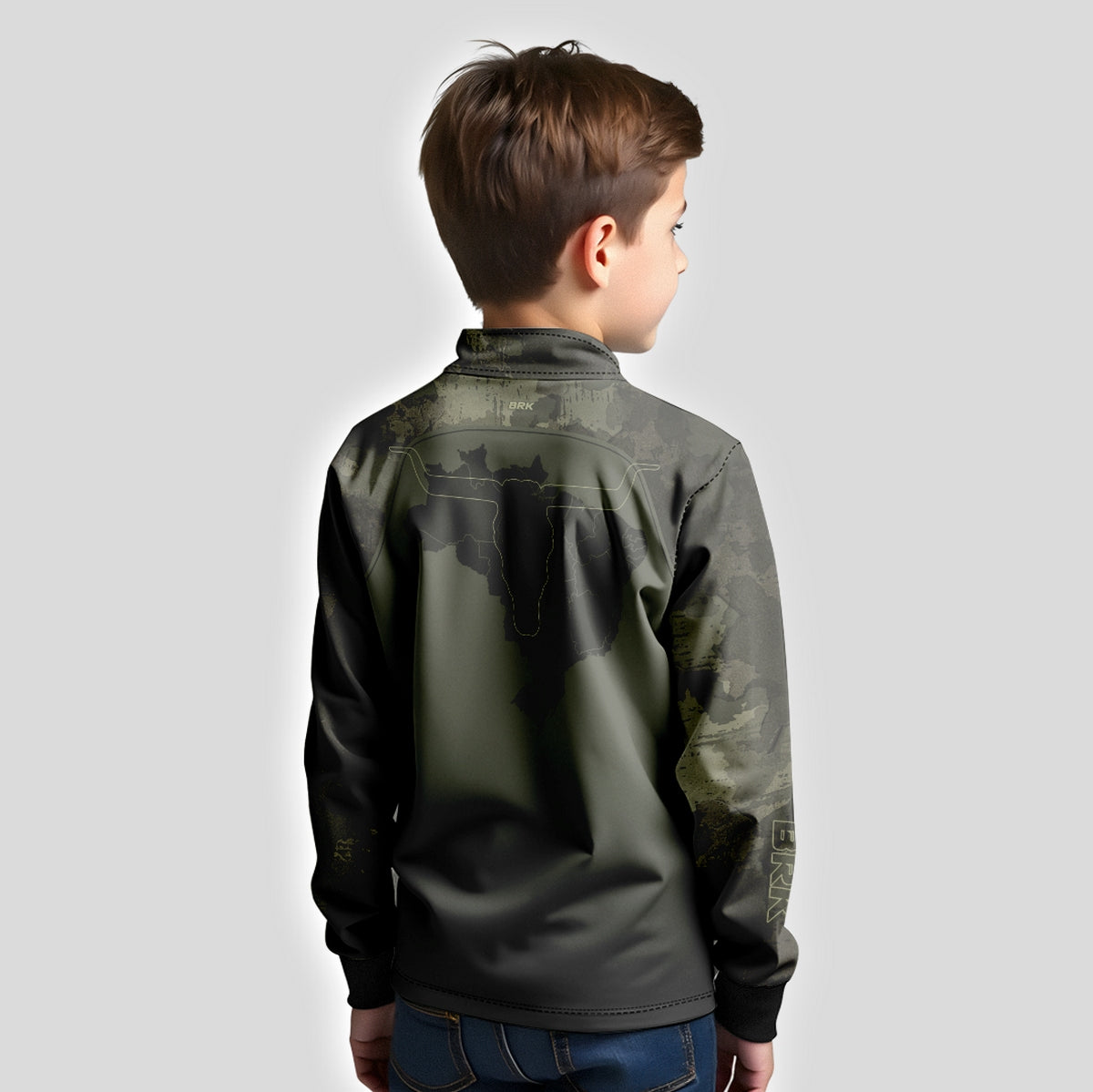 Camisa Agro Brk Camu Verde Long Horn com Proteção Solar UV50+ - Brk Agro