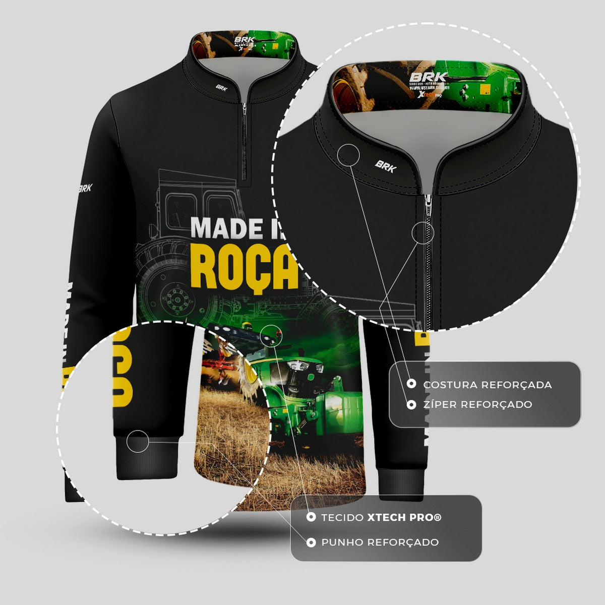 Camisa Infantil Agro Brk Made in Roça com Proteção Solar UV50+ - Brk Agro