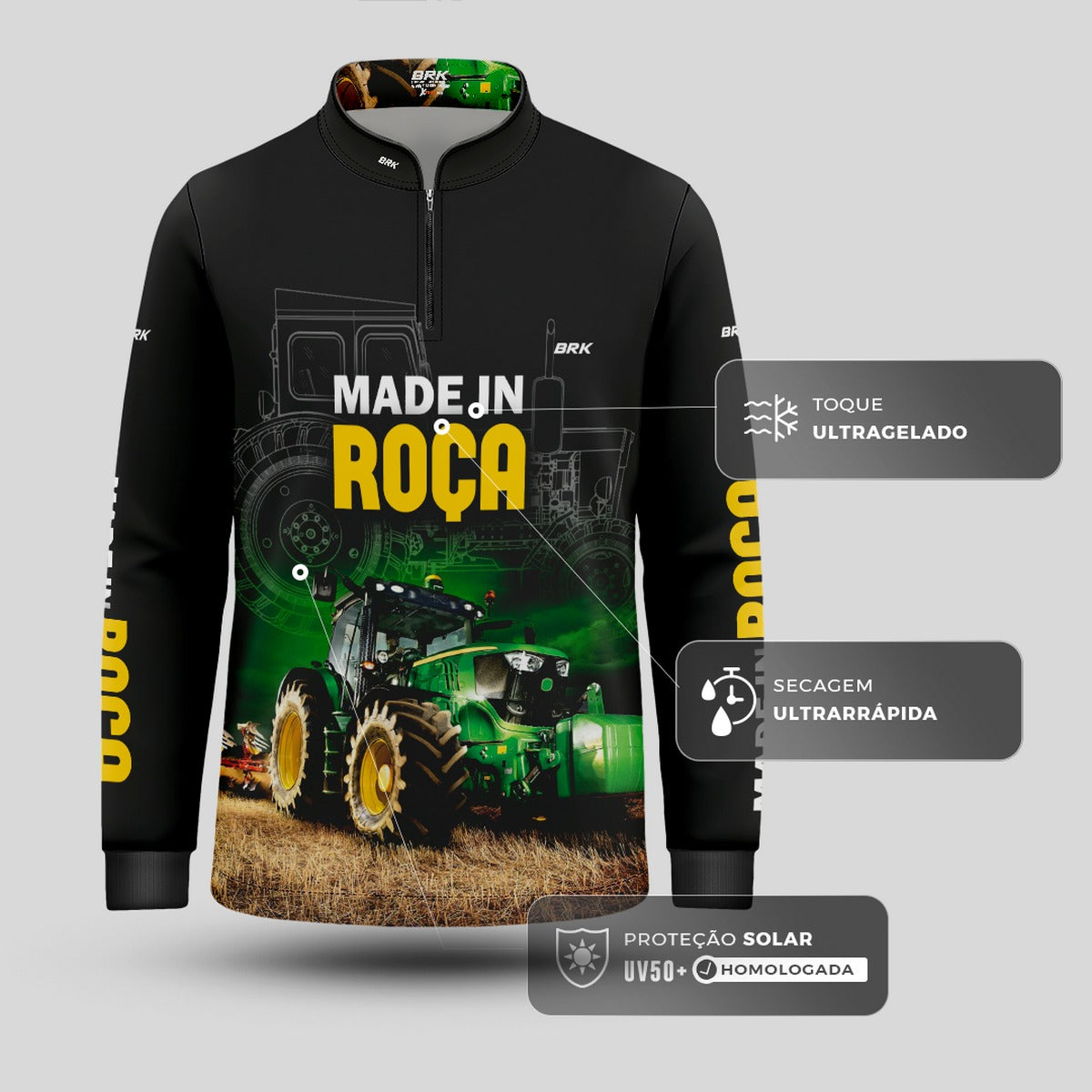 Camisa Infantil Agro Brk Made in Roça com Proteção Solar UV50+ - Brk Agro