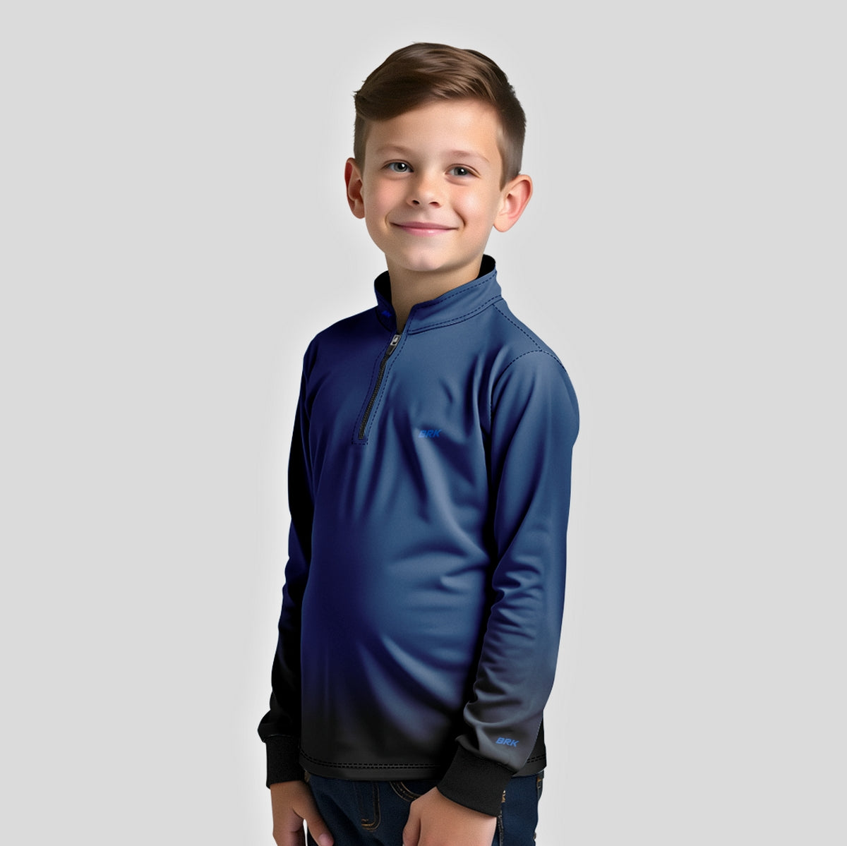 Camisa Infantil Agro Brk Unissex Basic Azul Naval com Proteção Solar UV50+ - Brk Agro